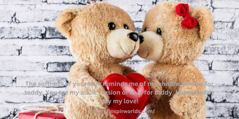 The softness of your love reminds me of my childhood love for teddy. You are my adult version of love for teddy. Happy teddy day my love!