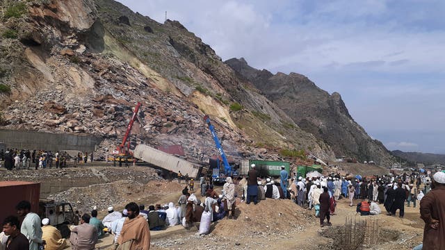 Massive Landslide Caused By Lightning Buries Trucks In Northwestern Pakistan